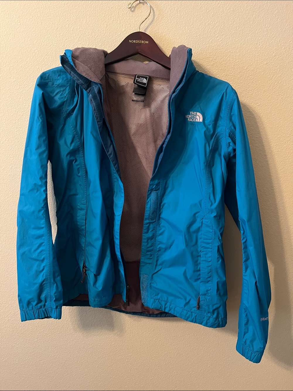 The North Face Bright Teal Hooded Shell Jacket